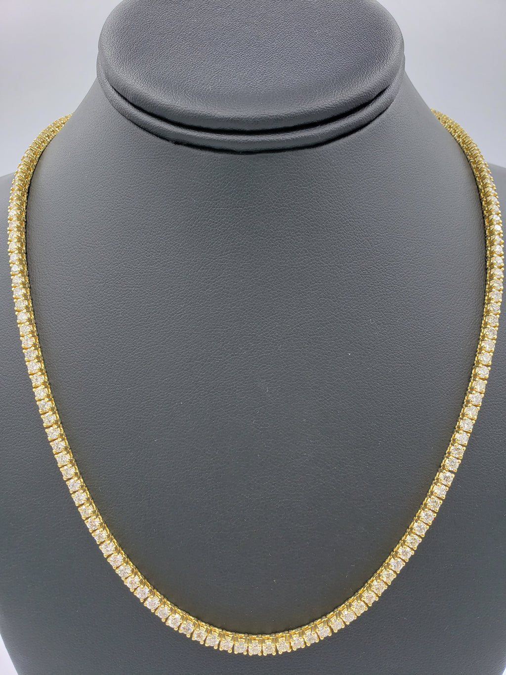 14K Gold- Diamond Tennis Chain 46.8 Grams