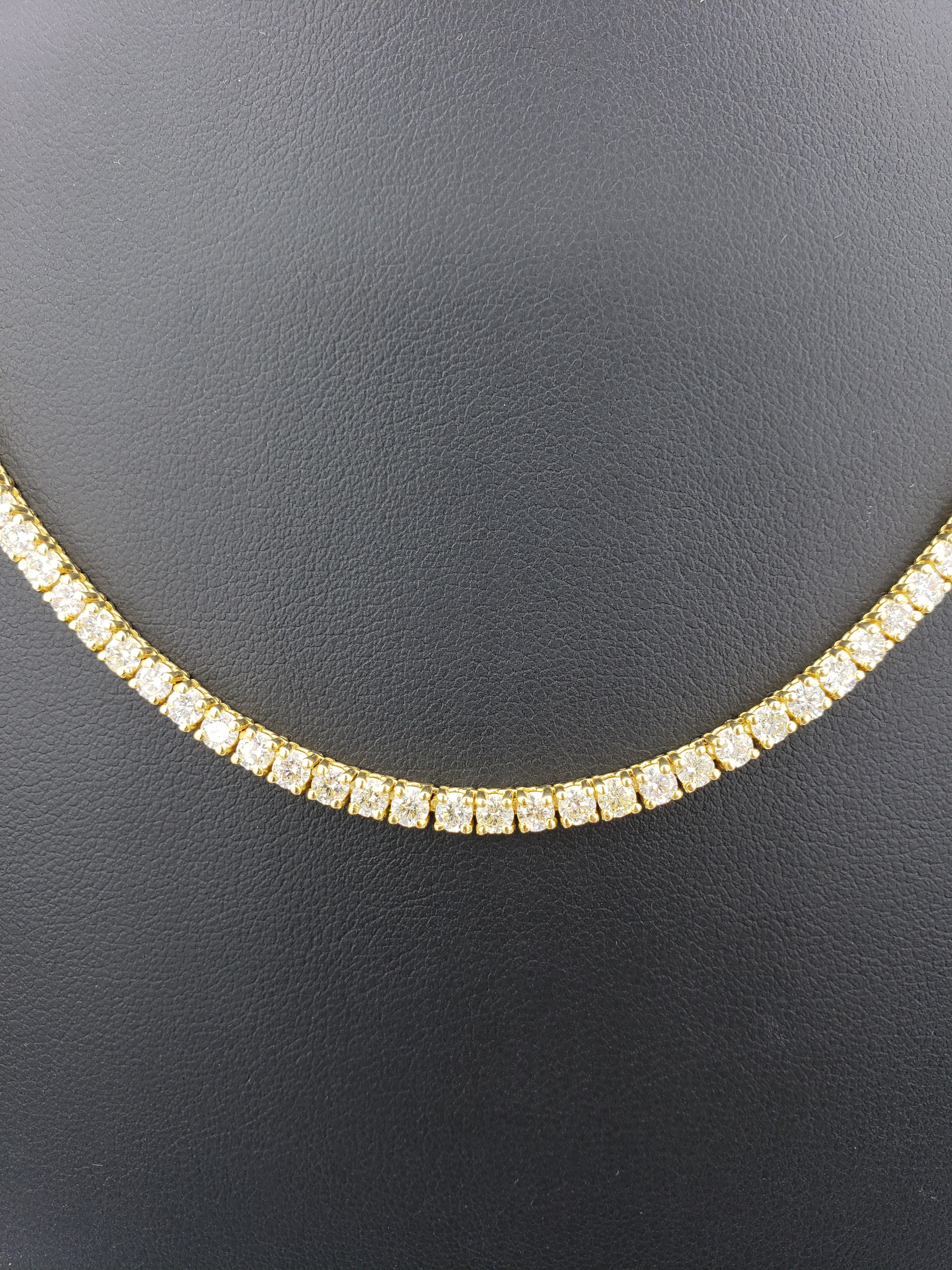 14K Gold- Diamond Tennis Chain 23.5 Grams
